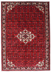  Hosseinabad Tæppe 215X301 Ægte Orientalsk Håndknyttet Mørkerød/Rød (Uld, Persien/Iran)