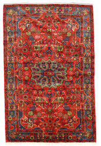  Nahavand Old Tæppe 157X243 Ægte Orientalsk Håndknyttet Mørkerød/Rød (Uld, Persien/Iran)