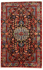  Nahavand Old Tæppe 150X240 Ægte Orientalsk Håndknyttet Mørkebrun/Mørkerød (Uld, Persien/Iran)
