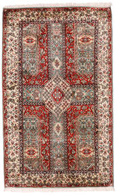  Kashmir Pure Silke Tæppe 98X160 Ægte Orientalsk Håndknyttet Mørkebrun/Lysegrå (Silke, Indien)
