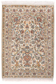 Kashmir Pure Silke Tæppe 65X89 Ægte Orientalsk Håndknyttet Hvid/Creme/Mørkebrun (Silke, Indien)