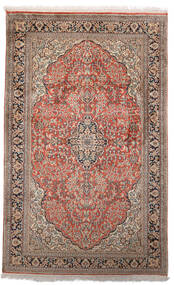  Kashmir Pure Silke Tæppe 96X154 Ægte Orientalsk Håndknyttet Mørkerød/Lysegrå (Silke, Indien)