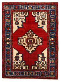  Nahavand Tæppe 138X188 Ægte Orientalsk Håndknyttet Mørkerød/Rust/Mørkelilla (Uld, Persien/Iran)