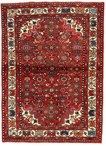  Hosseinabad Tæppe 105X148 Ægte Orientalsk Håndknyttet Brun/Rød (Uld, )