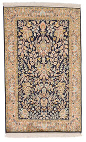  Kashmir Pure Silke Tæppe 77X127 Ægte Orientalsk Håndknyttet Mørkelilla/Brun (Silke, Indien)