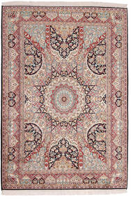  Kashmir Pure Silke Tæppe 123X184 Ægte Orientalsk Håndknyttet Brun/Rød (Silke, )
