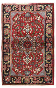  Sarough Tæppe 100X153 Ægte Orientalsk Håndknyttet Mørkerød/Sort (Uld, Persien/Iran)