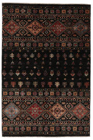  Shabargan Tæppe 132X196 Ægte Orientalsk Håndknyttet Sort/Mørkebrun (Uld, Afghanistan)