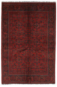  Afghan Khal Mohammadi Tæppe 131X192 Ægte Orientalsk Håndknyttet Sort/Mørkerød (Uld, Afghanistan)