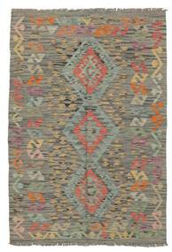  Kelim Afghan Old Style Tæppe 101X147 Ægte Orientalsk Håndvævet Mørkebrun/Mørkegrøn (Uld, Afghanistan)