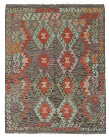 Kelim Afghan Old Style Taeppe Tæppe 154X193 Brun/Sort (Uld, Afghanistan)