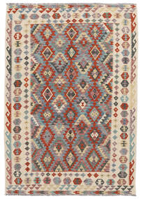  Kelim Afghan Old Style Tæppe 170X243 Ægte Orientalsk Håndvævet Mørkerød/Brun (Uld, Afghanistan)
