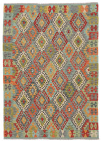  Kelim Afghan Old Style Tæppe 162X228 Ægte Orientalsk Håndvævet Mørkebrun/Sort (Uld, Afghanistan)