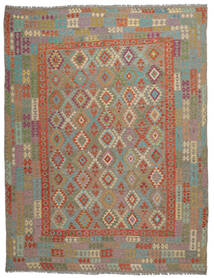  Kelim Afghan Old Style Tæppe 301X397 Ægte Orientalsk Håndvævet Brun, Mørkegul Stort (Uld, )