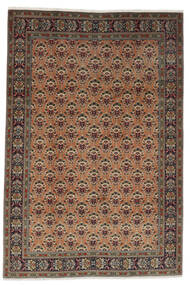  Tabriz 40 Raj Tæppe 198X290 Ægte Orientalsk Håndknyttet Mørkebrun/Sort (Uld/Silke, Persien/Iran)