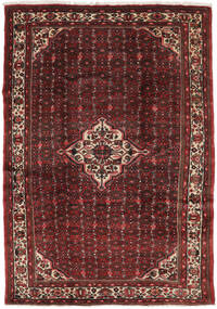  Hosseinabad Tæppe 206X293 Ægte Orientalsk Håndknyttet Sort/Mørkebrun (Uld, Persien/Iran)