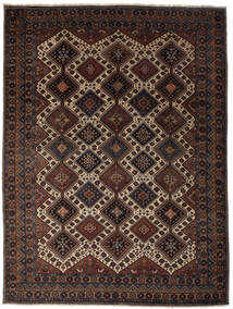  Yalameh Tæppe 316X419 Ægte Orientalsk Håndknyttet Sort/Mørkebrun Stort (Uld, Persien/Iran)