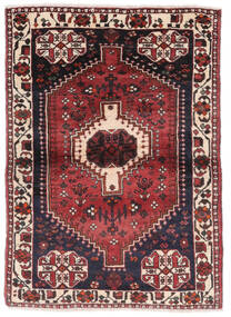  Shiraz Tæppe 115X155 Ægte Orientalsk Håndknyttet Sort/Mørkerød (Uld, )
