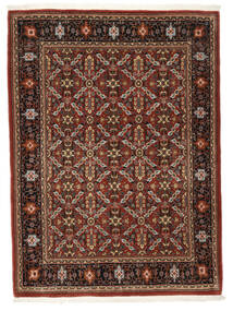  Ghom Kork/Silke Tæppe 113X154 Ægte Orientalsk Håndknyttet Sort/Mørkebrun ( Persien/Iran)