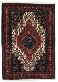  Senneh Tæppe 118X168 Ægte Orientalsk Håndknyttet Sort/Mørkebrun (Uld, Persien/Iran)