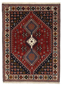  Yalameh Tæppe 105X142 Ægte Orientalsk Håndknyttet Sort/Mørkebrun (Uld, Persien/Iran)