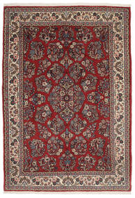  Sarough Tæppe 152X220 Ægte Orientalsk Håndknyttet Mørkebrun/Sort (Uld, Persien/Iran)