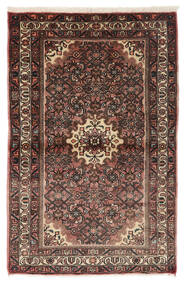  Hamadan Tæppe 100X152 Ægte Orientalsk Håndknyttet Sort/Mørkebrun (Uld, Persien/Iran)