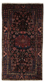  Nahavand Tæppe 147X274 Ægte Orientalsk Håndknyttet Sort/Mørkebrun (Uld, Persien/Iran)