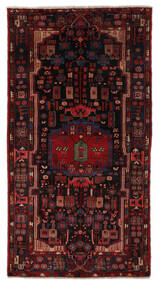  Nahavand Tæppe 165X306 Ægte Orientalsk Håndknyttet Tæppeløber Sort/Mørkebrun (Uld, Persien/Iran)