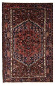  Zanjan Tæppe 132X206 Ægte Orientalsk Håndknyttet Sort/Mørkebrun (Uld, Persien/Iran)