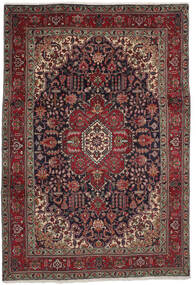  Tabriz Tæppe 204X300 Ægte Orientalsk Håndknyttet Sort/Mørkebrun (Uld, Persien/Iran)