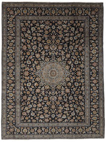  Keshan Tæppe 310X405 Ægte Orientalsk Håndknyttet Sort/Mørkebrun Stort (Uld, Persien/Iran)