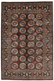  Shabargan Tæppe 193X295 Ægte Orientalsk Håndknyttet Sort/Mørkebrun (Uld, Afghanistan)