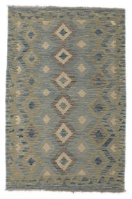  Kelim Afghan Old Style Tæppe 99X156 Ægte Orientalsk Håndvævet Mørkegrøn/Mørkebrun (Uld, Afghanistan)