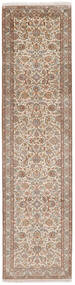  Kashmir Pure Silke Tæppe 80X312 Ægte Orientalsk Håndknyttet Tæppeløber Mørkebrun/Brun (Silke, Indien)