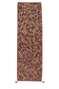  Kelim Afghan Old Style Tæppe 91X288 Ægte Orientalsk Håndvævet Tæppeløber Mørkebrun (Uld, Afghanistan)