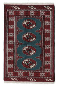 83X126 Turkaman Taeppe Tæppe Ægte Orientalsk Håndknyttet Sort/Brun (Uld, Persien/Iran)
