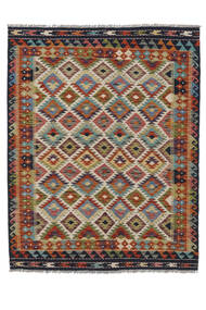  Kelim Afghan Old Style Tæppe 152X193 Ægte Orientalsk Håndvævet Mørkerød/Sort (Uld, )
