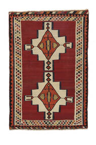 145X216 Kelim Vintage Taeppe Tæppe Ægte Orientalsk Håndvævet Mørkerød/Sort (Uld, Persien/Iran)