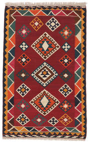  Kelim Vintage Tæppe 125X203 Ægte Orientalsk Håndvævet Mørkerød/Sort (Uld, Persien/Iran)