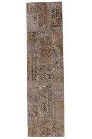  Patchwork - Persien/Iran Tæppe 82X306 Ægte Moderne Håndknyttet Tæppeløber Mørkebrun (Uld, Persien/Iran)