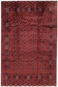  Classic Afghan Fine Tæppe 200X302 Ægte Orientalsk Håndknyttet Mørkerød/Sort (Uld, )