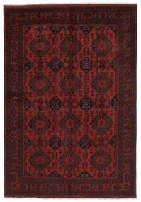  Afghan Khal Mohammadi Tæppe 240X340 Ægte Orientalsk Håndknyttet Sort/Mørkerød (Uld, Afghanistan)