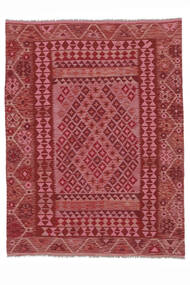  Kelim Afghan Old Style Tæppe 177X234 Ægte Orientalsk Håndvævet Mørkebrun/Mørkerød/Hvid/Creme (Uld, Afghanistan)