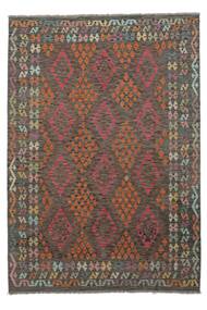  Kelim Afghan Old Style Tæppe 206X295 Ægte Orientalsk Håndvævet Brun/Sort (Uld, )