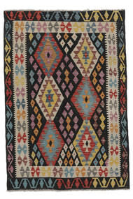  Kelim Afghan Old Style Tæppe 122X180 Ægte Orientalsk Håndvævet Sort/Mørkebrun (Uld, Afghanistan)