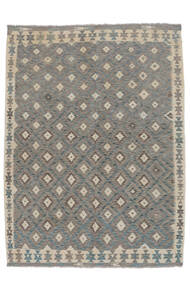  Kelim Afghan Old Style Tæppe 187X242 Ægte Orientalsk Håndvævet Mørkegrå/Hvid/Creme (Uld, Afghanistan)