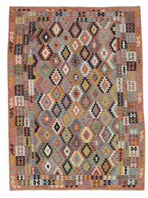  Kelim Afghan Old Style Tæppe 251X339 Ægte Orientalsk Håndvævet Mørkebrun/Hvid/Creme Stort (Uld, Afghanistan)