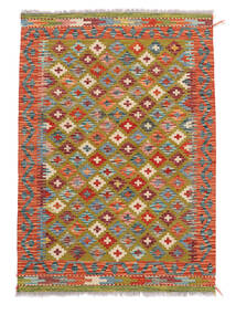  Kelim Afghan Old Style Tæppe 102X144 Ægte Orientalsk Håndvævet Mørkebrun/Hvid/Creme (Uld, Afghanistan)