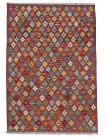  Kelim Afghan Old Style Tæppe 103X148 Ægte Orientalsk Håndvævet Mørkebrun/Hvid/Creme (Uld, Afghanistan)